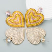 Fashion Alloy Diamond-encrusted Rhinestone Heart Earrings Earrings Female main image 1