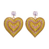 Fashion Alloy Diamond-encrusted Rhinestone Heart Earrings Earrings Female main image 7