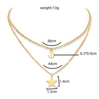 Simple New Fashion Jewelry Star Moon Element Pendant Claw Chain Multi-layer Layered Necklace 2 main image 8