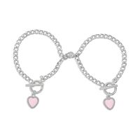 European And American Style Simple Metal Heart Bracelet Set sku image 2