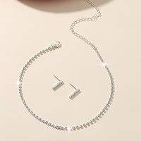 Shiny Geometric Water Droplets Alloy Inlay Crystal Women's Earrings Necklace main image 6