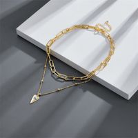 Fashion Devil's Eye Pendant Double-layer Clavicle Chain Copper Necklace sku image 2