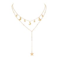 Minority Design Simple Jewelry Star Moon Element Cross Chain Necklace 2 main image 2