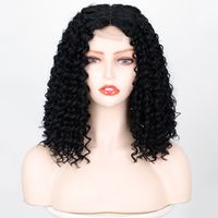 Black Women's Wig Medium Long Curly Hair Headgear Wigs main image 3