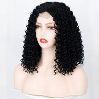 Black Women's Wig Medium Long Curly Hair Headgear Wigs main image 7