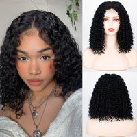 Black Women's Wig Medium Long Curly Hair Headgear Wigs sku image 1