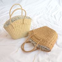 Women New Fashion Straw Woven Portable Seaside Holiday Handbag41*25cm main image 1