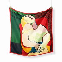 53cm Oil Painting Series Picasso Dream Lady Twill Decorative Small Square Scarf main image 1
