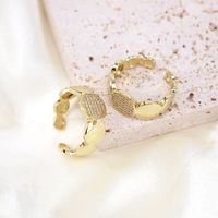 Geometric Gold-plated Copper Inlaid Micro Zircon Adjustable Index Finger Ring main image 5