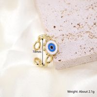 Creative Turkish Devil's Eye Ring Female Color Drop Oil Enamel Copper Ring main image 6