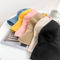 Mode Einfacher Einfarbiger Sonnenschutzhut Mit Breiter Krempe Im Großhandel main image 2