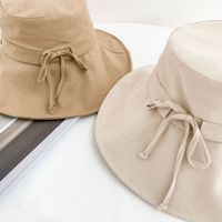 Fashion Simple Solid Color Wide-brimmed Sunscreen Hat Wholesale main image 3
