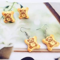 Creative Bear Biscuit Earrings Cute Bear Resin Drop Earrings main image 3