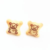 Creative Bear Biscuit Earrings Cute Bear Resin Drop Earrings main image 6