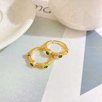 Neuer Geometrischer Offener Smaragd-diamantring Aus 18 Karat Gold Mit Kupferbeschichtung main image 4