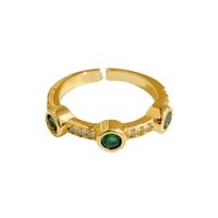 Neuer Geometrischer Offener Smaragd-diamantring Aus 18 Karat Gold Mit Kupferbeschichtung main image 6