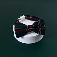 Christmas Plaid Bell Bow Tie Adjustable Cat Dog Safety Buckle Collar Accessories main image 5