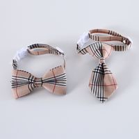 Pet British Gentleman Plaid Striped Bow Tie Collar Cat Dog Anti-suffocation Accessories main image 5
