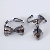 Pet British Gentleman Plaid Striped Bow Tie Collar Cat Dog Anti-suffocation Accessories main image 6
