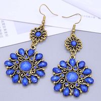 Fashion Retro Metal Accessories Petal Alloy Diamond Earrings main image 7