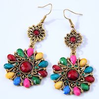 Fashion Retro Metal Accessories Petal Alloy Diamond Earrings sku image 1