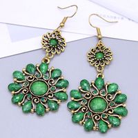 Fashion Retro Metal Accessories Petal Alloy Diamond Earrings sku image 4