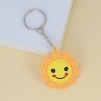 Creative Rainbow Smiley Face Sun Moon Star Keychain Pvc Bag Pendant sku image 1