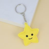 Creative Rainbow Smiley Face Sun Moon Star Keychain Pvc Bag Pendant sku image 3