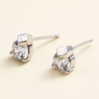 Light Luxury Small Niche Zircon 925 Silver Stud Earrings sku image 1