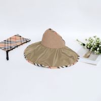 Fashion Contrast Color Large Brim Shade Foldable Sun Fisherman Hat Wholesale sku image 1