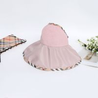 Fashion Contrast Color Large Brim Shade Foldable Sun Fisherman Hat Wholesale sku image 4
