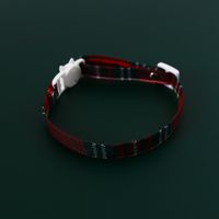 Christmas Plaid Bell Bow Tie Adjustable Cat Dog Safety Buckle Collar Accessories sku image 1