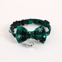 Christmas Plaid Bell Bow Tie Adjustable Cat Dog Safety Buckle Collar Accessories sku image 11