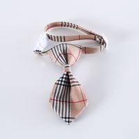 Pet British Gentleman Plaid Striped Bow Tie Collar Cat Dog Anti-suffocation Accessories sku image 2