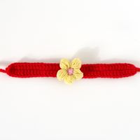 Handmade Crochet Knitting Wool Flower Cat Dog Adjustable Cherry Collar Scarf sku image 1