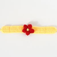 Handmade Crochet Knitting Wool Flower Cat Dog Adjustable Cherry Collar Scarf sku image 5