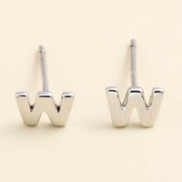 Fashion Small Letter W 925 Silver Stud Earrings main image 3