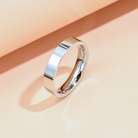 Titanium Steel Fashion Plain Circle Classic Glossy Ring main image 2