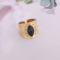 New Stainless Steel Inlaid Natural Stone Crystal Multi-layer Ring For Women main image 5