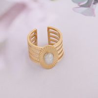 New Stainless Steel Inlaid Natural Stone Crystal Multi-layer Ring For Women sku image 1