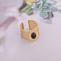 New Stainless Steel Inlaid Natural Stone Crystal Multi-layer Ring For Women sku image 3