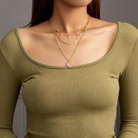 New Fashion Star Inlaid Zircon Moon Pendant Multi-layer Copper Necklace main image 7