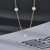Mode-perlenkette Retro-kupfer Plattiert 14 Karat Gold-kupfer-schlüsselbeinkette sku image 2