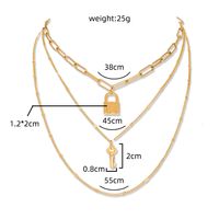 New Fashion Key Lock Element Pendant Multi-layer Alloy Necklace main image 8