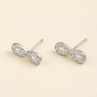 Boucles D&#39;oreilles En Argent 925 Avec Zircon Incrusté De Petits Arcs Simples À La Mode main image 4