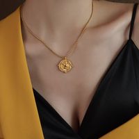 Collier Carré En Acier Au Titane Avec Pendentif Géométrique Irrégulier Européen Et Américain sku image 7