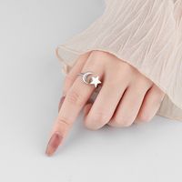 New Rotating Star And Moon Cross-bright Copper Zircon Index Finger Ring main image 4