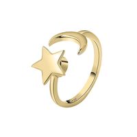 New Rotating Star And Moon Cross-bright Copper Zircon Index Finger Ring main image 6