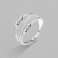 New Turning Ring Female Fashion Double-layer Hollow Line Cross Copper Ring main image 1