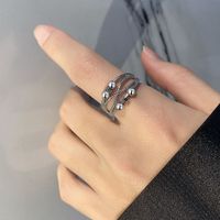 New Turning Ring Female Fashion Double-layer Hollow Line Cross Copper Ring main image 3